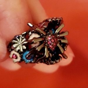 Elegant Spider Ring sz 7 Gunmetal